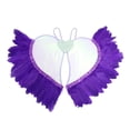 thumbnail image 3 of Disfraz de ángel para bebé con tirantes elásticos y plumas para desfile de moda infantil. Violeta, 3 of 9
