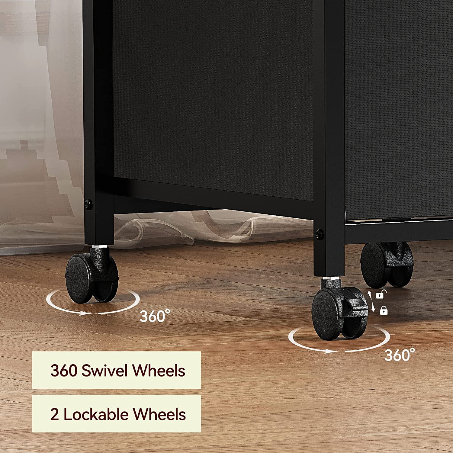 GAOMON File Cabinet with 4 Drawers, Rolling Vertical Filing Cabinet for Home Office, Letter & A4 Size Storage, Small Under Desk Cabinet on Wheels