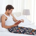 thumbnail image 4 of Uemuo Hawaiian Style Pattern Men's Wide Leg Palazzo Lounge Pants with Pockets Light Weight Loose Comfy Casual Pajama Pants-Large, 4 of 9