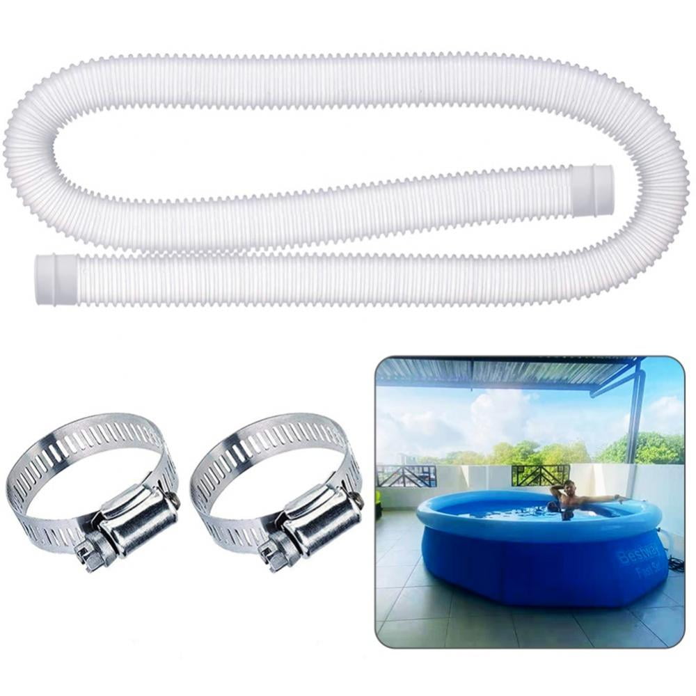 2X Replacement Hose For Above Ground Pool 1.25" Diameter Pool Pump With 4X Clamp 