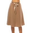 thumbnail image 6 of Women's Elegant Solid A-Line Midi Skirt with High Waist and Satin Tie Belt, 6 of 6