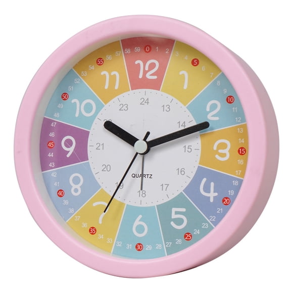 Despertador de cuarzo colorido para niños, silencioso, no hace tictac