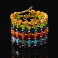 thumbnail image 4 of Nvzi Pulseras de corazón, pulseras de piedra natural hechas a mano, pulseras de cuentas de cristal, joyería, color morado, 4 of 5
