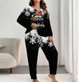 thumbnail image 2 of Xmas Pajama Sets for Women Long Sleeve Pullover Top and Pants Christmas Snowflake Loungewear Soft Sleepwear Matching Set Cozy Winter Pjs Two Piece Outfit, 2 of 4
