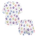 thumbnail image 5 of Yuyamidu Dog Paws Printed Womens Pajama Set Short Sleeve Pjs Sets 2 Piece Lounge Set Comfy Shorts Sleepwear with Pockets PJ Set, White, 5 of 7