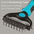 thumbnail image 2 of Freshly Bailey Dematting and Deshedding Comb for Dogs and Cats Grooming Tool - Mat Remover - Safe Detangler for Matted Fur Hair - Double Sided Undercoat Deshedder Brush, 2 of 6