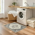 thumbnail image 6 of Uermei 2'x3' Soft Washable Area Rug: Non-Slip Stain-Resistant Indoor Mat, Thin & Easy-Clean Small Entryway Rug for Hallway, Bedroom, Bathroom, Kitchen, Office - Beige Blue, 6 of 12
