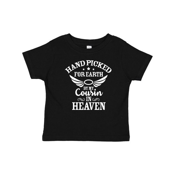 Inktastic Handpicked for Earth by My Cousin in Heaven with Angel Wings Boys or Girls Baby T-Shirt