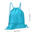 thumbnail image 2 of Unique Bargains Sac à Dos à Cordon Sac de Gym à Cordon avec Poche Zippée pour Femmes Hommes Bleu Lac, 2 of 5