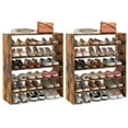 thumbnail image 1 of Costway 6 PCS Stackable Shoe Rack 31-Inch Horizontal Organizer 2-tier StorageShelf Brown, 1 of 9