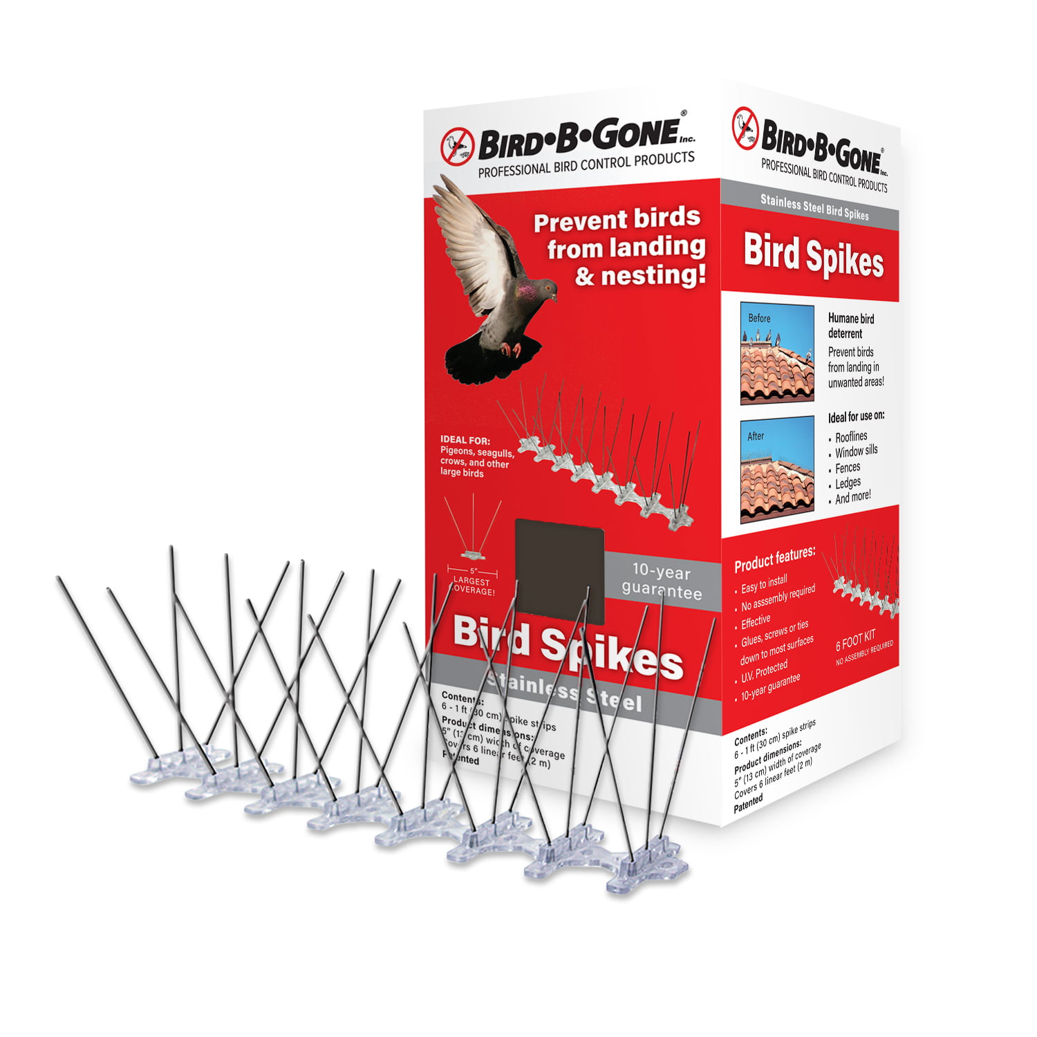 Pest Stop PRCPSPBS10 Prof Bird Spikes 10 x 500mm Metal Strips