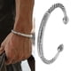 thumbnail image 3 of Pulsera con mantra de seis caracteres, pulsera abierta con corazón sutra, pulsera retro con línea retorcida, para hombre, 3 of 6