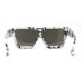 thumbnail image 4 of Colored Mirror White Marble Frame 80s Robotic Shield Sunglasses Silver Mirror, 4 of 4