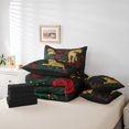 thumbnail image 4 of Leopard Full Bedding Sets, Roses Romantic Animals Comforter Set, Wildlife Safari Valentine Soft Bedding (Comforter+Fitted+Flat Sheet+2 Pillowcases+2 Throw Pillow Covers) 7 Pieces Bed Set, 4 of 5