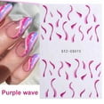 thumbnail image 3 of Color Wave Line Design Nails Art Stickers French Geometry Line Stripe Nail Decals 3D Colorful Swirl Line Self-Adhesive Nail Art Supplies Decoration Manicure Sliders for Women Girls DIY Nail Art, 3 of 4