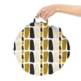 thumbnail image 2 of Abstract Round Floor Cushion with Handle, Tricolor Vertical Stone Like Motifs Rhythmic Print, Decorative Pillow for Living Room & Dorms, 18" Round, Coffee Grey, by Ambesonne, 2 of 4