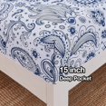 thumbnail image 4 of Floral Printed Sheet Set King Soft Microfiber Botanical Bed Sheets Extra Deep Pocket Pieces, 4 of 6