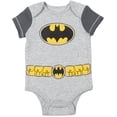 thumbnail image 2 of DC Comics Justice League Batman Superman The Flash Infant Baby Boys 3 Pack Bodysuits Gray / Multicolor / Yellow 24 Months, 2 of 5