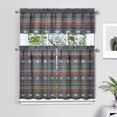thumbnail image 2 of Kitchen Curtains 36 Inch Short - 3 Panel Set, Rod Pocket Window Curtain, Boho Floral Tribal Style, 100% Polyester for Farmhouse, Kitchen, Cafe, Bedroom, Easy Wash, 2 of 5
