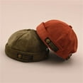 thumbnail image 4 of ZOELNIC Autumn and Winter Unisex Corduroy Brimless Cap Adjustable Beanie Hat Fisherman Beanie Dome Cap Retro Skullcap for Men Women, Army Green, 4 of 8