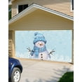 thumbnail image 5 of Christmas Garage Door Banner Cover 6 x 13 ft, Christmas Snowman White Snowflakes Blue Christmas Garage Door Decorations Holiday Christmas Backdrop Decor for Winter New Year Xmas Party, 5 of 6