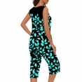 thumbnail image 5 of Women Sweat Suits 2 Piece Set Two Piece Sleep Sets for Women Sleeveless Pjs for Women Set Loose Fit Tank Top and Dressy Capri Pants, 5 of 5