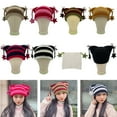 thumbnail image 2 of Fashion Hat for Women Girls Fox-Ear Knitting Hat Woolen Yarn Cap Girls Bonnet Star Hat Adult Headdress, 2 of 8