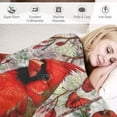 thumbnail image 3 of Patifu Cardinals Blanket Red Birds Throw Blanket Plush Blankets Bedding for Valentine's Day Christmas Day Soft Sofa Decor 50x60inch White, 3 of 6