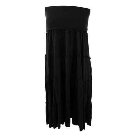 INC International Concepts Women's Tiered Maxi Skirt (XXL, Deep Black)
