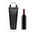 thumbnail image 3 of Kato Insulated Padded Thermal Single Wine Bottle Tote Bag for Travel and Picnic, Wine Gift Bag, Black, 3 of 5