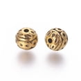thumbnail image 2 of 50pc Tibetan Style Zinc Alloy Beads Textured Round Cadmium Free & Nickel Free & Lead Free Antique Golden 8mm Hole: 1mm, 2 of 2