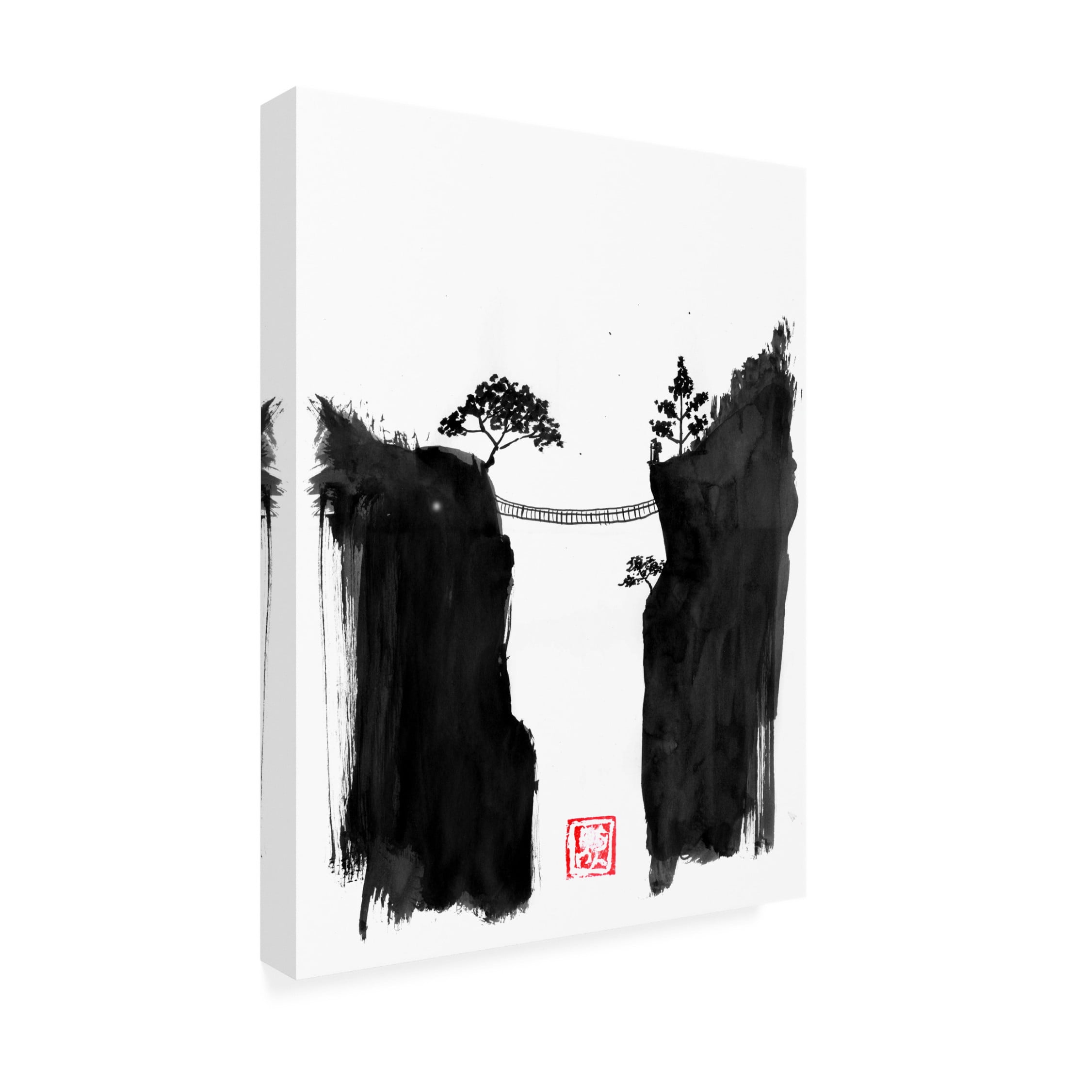 Canvas Wall Art - Pechane 'Monkey Bridge 2' Wall Art for Living Room, Bedroom, or Office Décor by Trademark Fine Art - 14 x 19 Inches