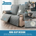 thumbnail image 4 of 100% Waterproof Loveseat Recliner Cover, Non Slip Split Loveseat Covers for Reclining Loveseat with Elastic Straps, Washable Recliner Chair/Furniture Protector for Pets(2 Seater), 4 of 7