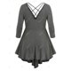 thumbnail image 2 of Talla grande Crisscross Front Twist Empire Cintura Tee Rosegal Mangas largas de talla grande, 2 of 5