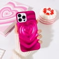 thumbnail image 2 of Compatible for iPhone 15 Pro Max Case Cute Love Heart Fashion Soft Silicone Electroplate 3D Heart Water Ripple Bling Glitter Shockproof Women Girls Case Cover - Hot Red, 2 of 13
