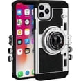 thumbnail image 3 of iPhone 15 Pro 6.1 inch 2023 Camera Phone Case Vintage Cover Cute 3D Cool Unique Design with Removable Neck Strap Lanyard for Girls Women Black, 3 of 4