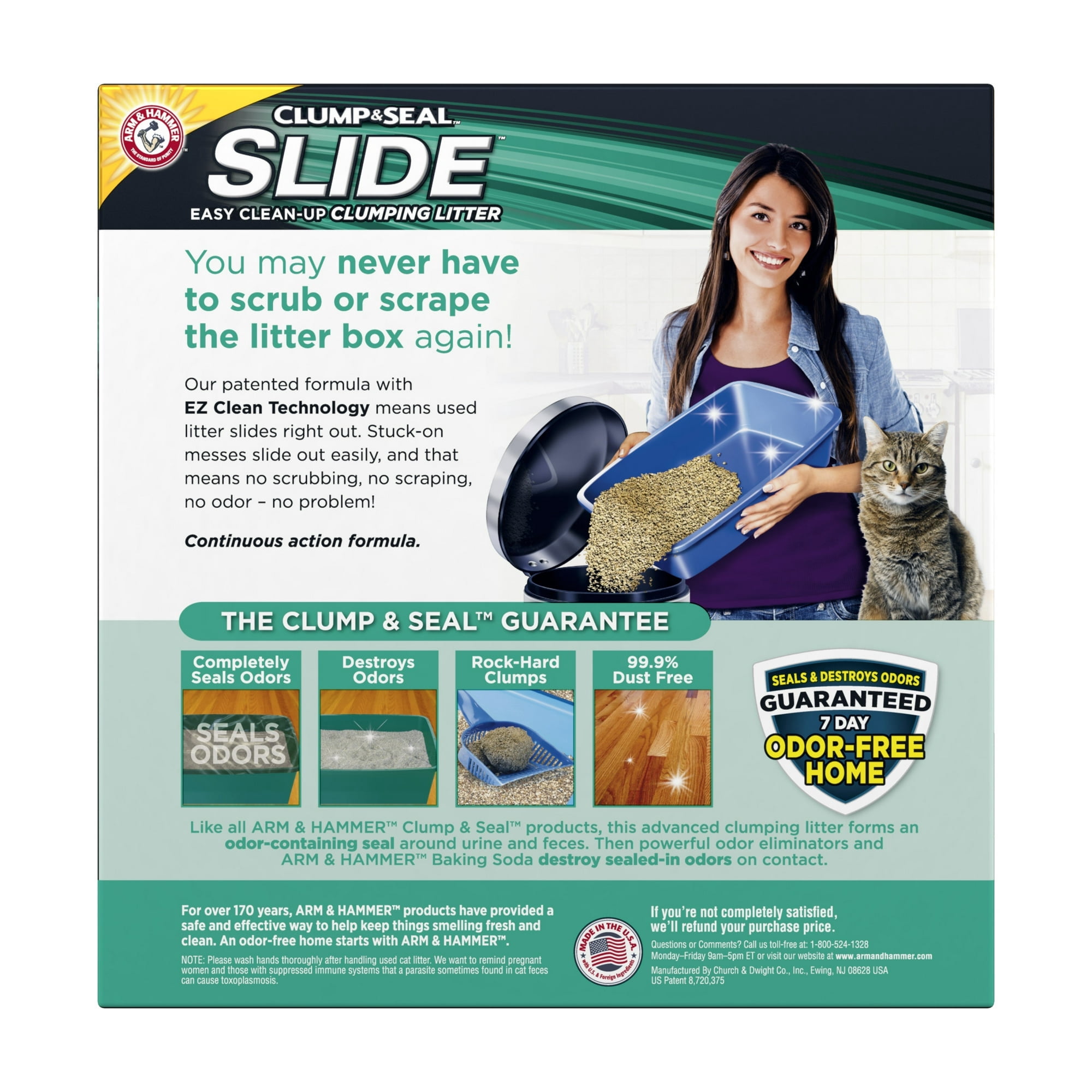 (2 pack) ARM & HAMMER Slide Clumping Cat Litter, Non-Stop Odor Control, 14lb
