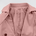 thumbnail image 6 of YFNNUP Women's Plus Size Trench Coat Lapel Double Breasted Windbreaker Jacket Solid Casual Cropped Overcoat, 6 of 7