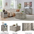thumbnail image 4 of Joaxswe Farmhouse Nightstand with Charging Station, Rustic Bedside Table with Drawers for Bedroom, Vintage End Table with Open Shelf for Living Room, Grey, 4 of 8