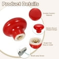 thumbnail image 3 of Uxcell 20 Pack Ceramic Cabinet Knobs, 32mm/1.26" Mushroom Round Shaped Drawer Knobs Dresser Knob Pulls Handle with Screws for Wardrobes Bedroom Furniture Closet Cupboard, Red, 3 of 6