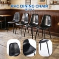 thumbnail image 3 of Jiayuan Song Minimalist Faux Leather and Metal Armless Upholstered Dining Chairs, Black (Set of 4), 3 of 9