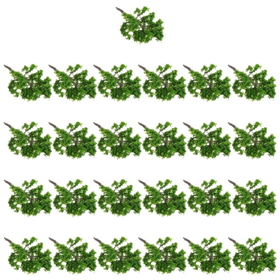 25 Pcs Project Miniature Trees Shrub Shrubs Green Model Scenery