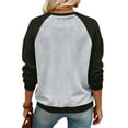 thumbnail image 4 of Craaazy Long Sleeve Shirts for Women Color Block Casual Tops Crewneck Basic T-Shirts Gifts, 4 of 5