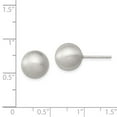 thumbnail image 2 of White Sterling Silver Earring Ball Women'S 10 mm Polished Laser-Cut Post Earrings, 2 of 2