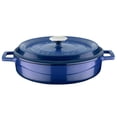 thumbnail image 5 of LAVA 3.7 Quart Enameled Cast Iron Braiser: Multipurpose Stylish Round Dutch Oven Pot with Enameled Black Interior and Trendy Lid (Blue), 5 of 5