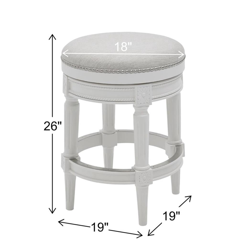 New Ridge Home Goods Chapman 26" Backless Counter Height Swivel Stool in White