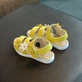 thumbnail image 5 of SBYOJLPB Children's Sandals Children Sandals Princess Open-toed Soft Bottom Flowers Roman Beach Shoes Yellow 9.5 M(26), 5 of 6