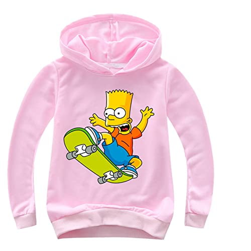 Kids The Simpsons Pull On Hoody Sweatshirts Casual Pullover Long Sleeve Hoodies for Boys Girls Pink Walmart
