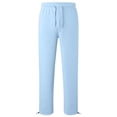 thumbnail image 4 of UDAUDU Boys Girls Sweatpants Open Bottom Baggy Sweat Pants School Uniform Straight Leg Fleece Loose Fit Gym Athletic Sweatpants Pockets Sky Blue 9-10 Years, 4 of 6
