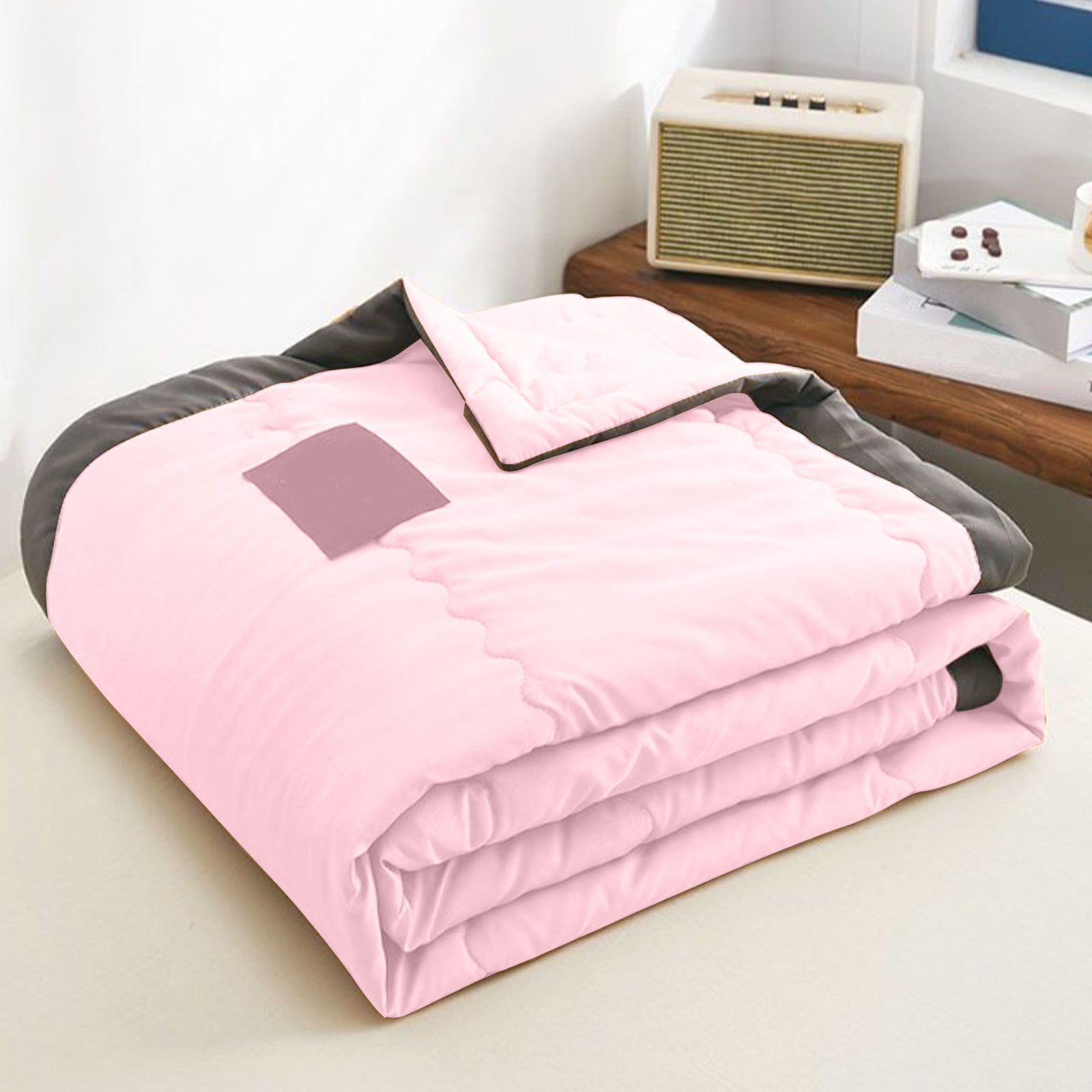 sruoe Cooling Queen Quilt 78"x90", Washed Cotton Summer Quilt, Double Sided Cold Effect Bed Quilt for Hot Sleepers, Breathable Quilt Blanket for Bed Couch Sofa, Machine Washable